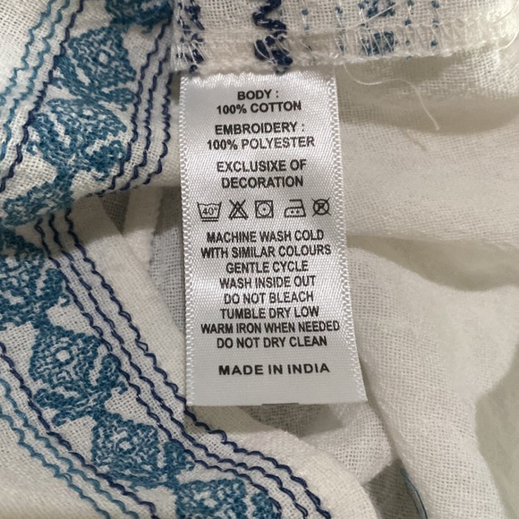 NWOT Star Mela Cotton Blue & White Embroidered Sleeveless Romper💙🤍💙 - Picture 4 of 14